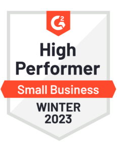 High Performer Small Business Winter 2023 Badge